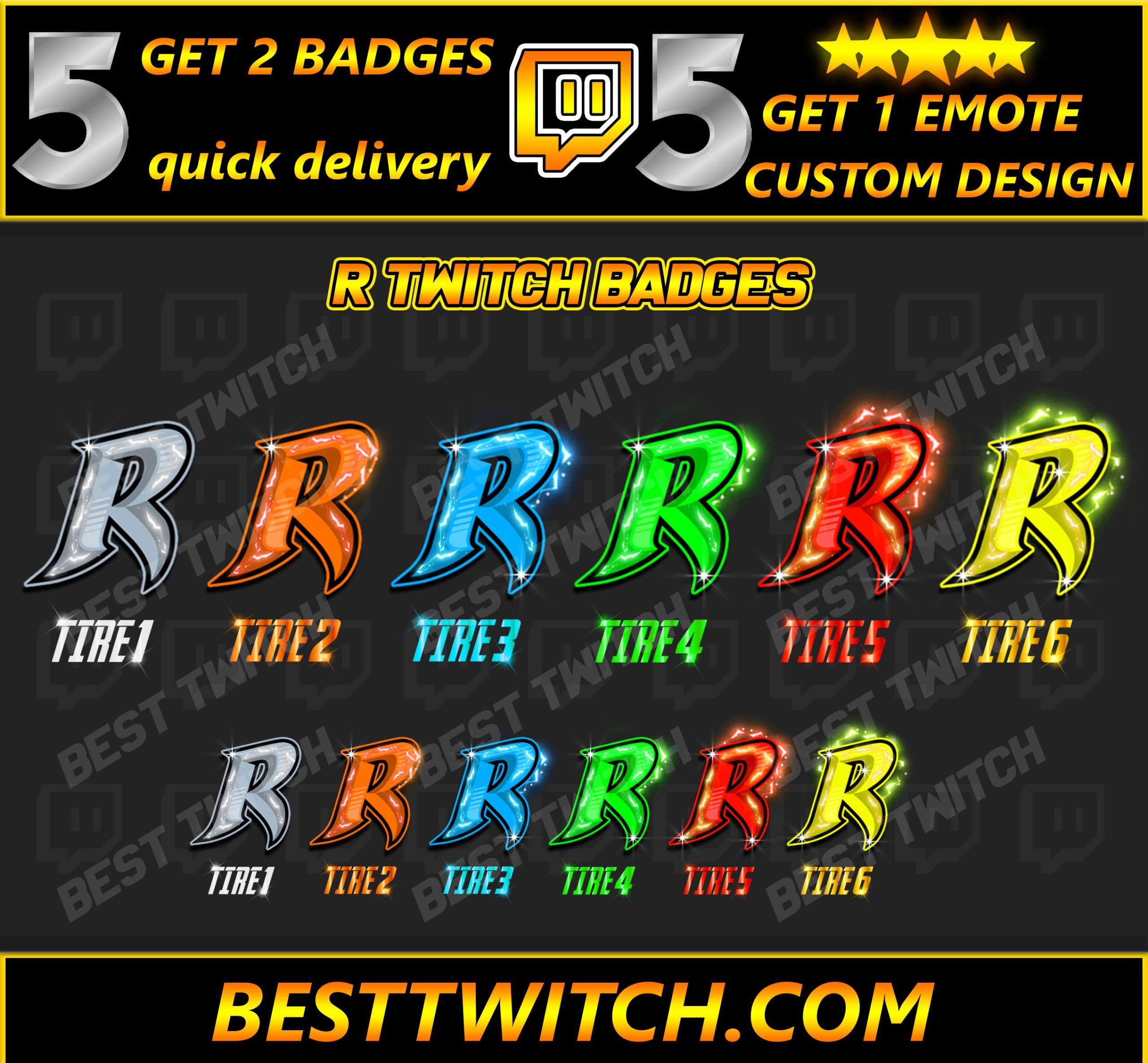 R twitch letter badges youtube discord badges ! BestTwitch