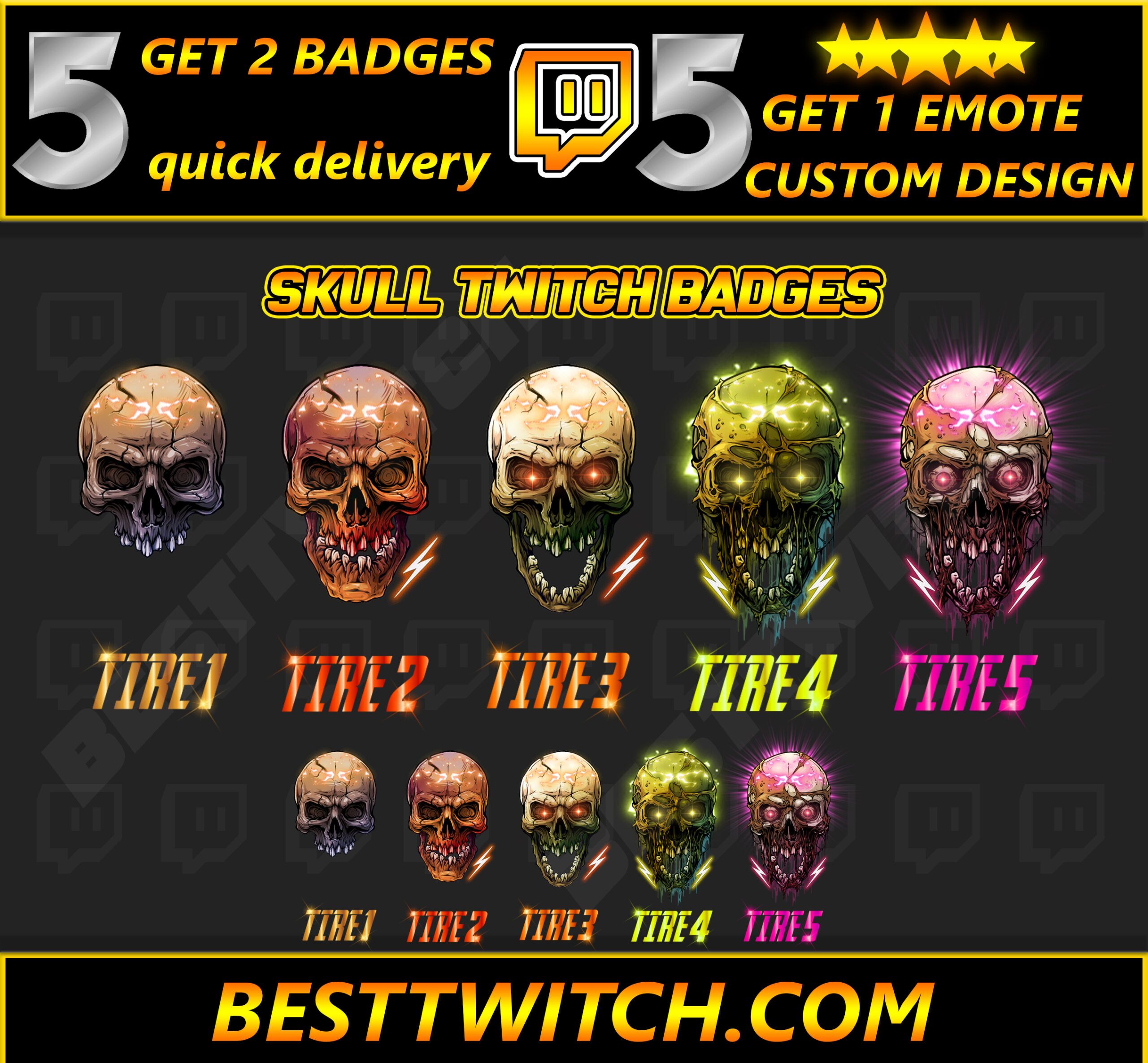 Evolution skull twitch sub badges
