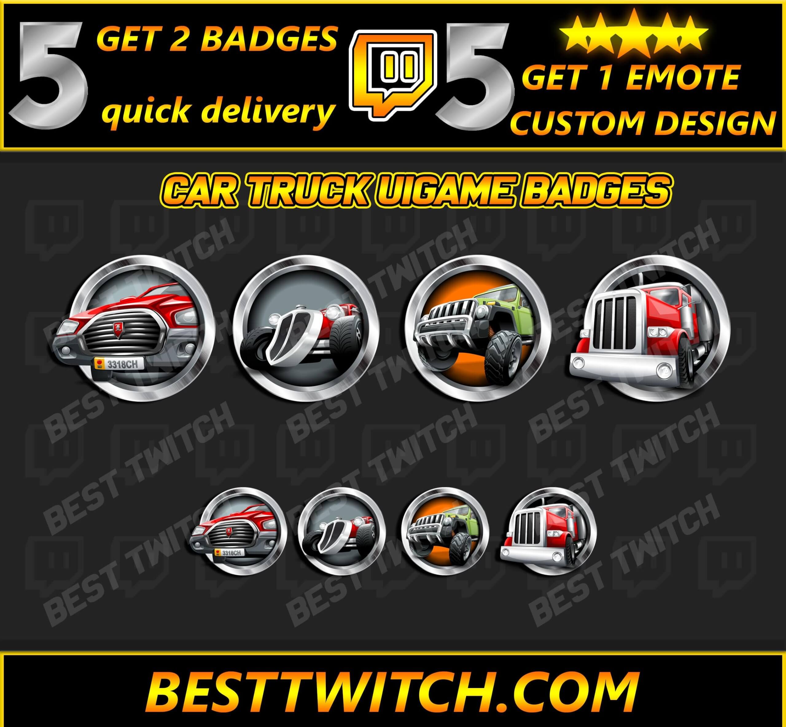 Car truck & SUV twitch kick sub badges ! BestTwitch